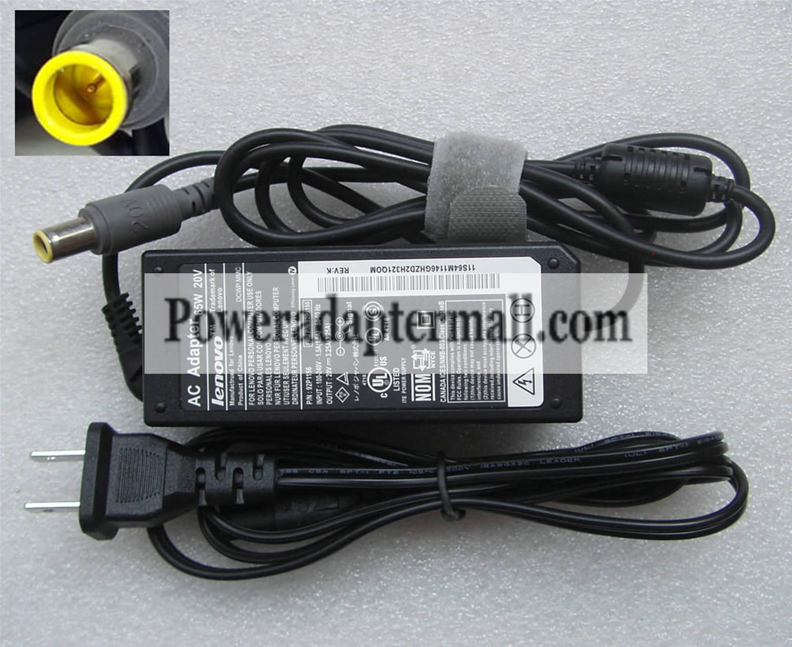 Original Lenovo 65W 20V AC Adapter for Edge E530 42T4417 Original Lenovo 65W 20V AC Adapter for Edge E530 42T4417